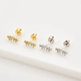 925 Silver Zircon Stud Earring Piercing Jewelry