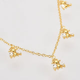 925 Silver Long Chain Choker Necklace Bee Charms Crystal Zircon Jewelry