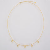 925 Silver Long Chain Choker Necklace Bee Charms Crystal Zircon Jewelry