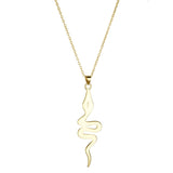 925 Sterling Silver Snake Pendant Necklace Long Chain European Rock Punk Jewelry
