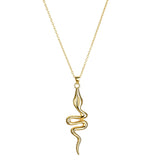925 Sterling Silver Snake Pendant Necklace Long Chain European Rock Punk Jewelry