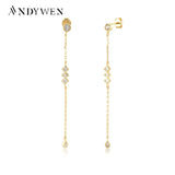 925 Silver Long Chain Earrings VERTICE Crystal Piercing Women Jewelry