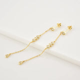 925 Silver Long Chain Earrings VERTICE Crystal Piercing Women Jewelry