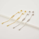 925 Silver Long Chain Earrings VERTICE Crystal Piercing Women Jewelry