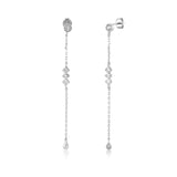 925 Silver Long Chain Earrings VERTICE Crystal Piercing Women Jewelry