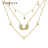 925 Sterling Silver Long Chain Necklace with Wing Pendant