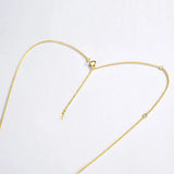 925 Silver Square Zircon Crystal Long Pendant Necklace