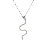Long Snake 34mm Pendant Necklace Crystal Jewelry