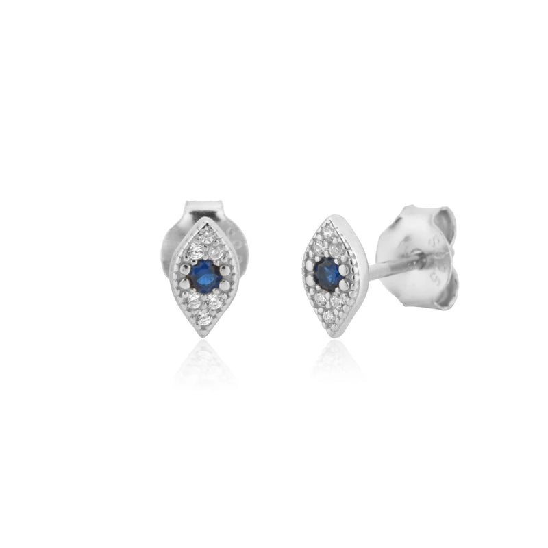 925 Silver Lucky Eye Stud Earring Clips Women Fine Jewelry
