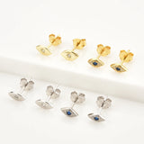 925 Silver Lucky Eye Stud Earring Clips Women Fine Jewelry