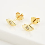 925 Silver Lucky Eye Stud Earring Clips Women Fine Jewelry