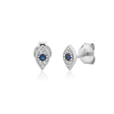 925 Silver Lucky Eye Stud Earring Clips Women Fine Jewelry