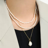 925 Silver Pearl Charm Chain Necklace Wedding Collar Tiny Jewelry Rock Punk