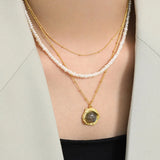 925 Silver Pearl Charm Chain Necklace Wedding Collar Tiny Jewelry Rock Punk