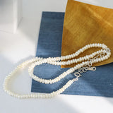 925 Silver Pearl Charm Chain Necklace Wedding Collar Tiny Jewelry Rock Punk