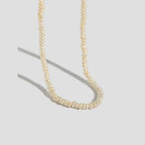 925 Silver Pearl Charm Chain Necklace Wedding Collar Tiny Jewelry Rock Punk