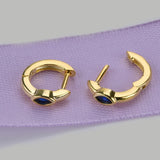 925 Silver Slim Hoop Huggie Clip CZ Circle Loop Earring
