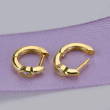 925 Silver Slim Hoop Huggie Clip CZ Circle Loop Earring