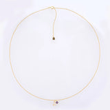 925 Silver Champagne Ovals Pendant Purple Charms Necklace