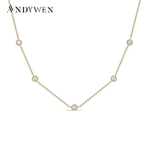 925 Silver Zircon Choker Necklace Crystal Wedding Jewelry