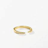 925 Silver Open Twing Rings Clear CZ Tiny Winter Wedding Fine Jewelry
