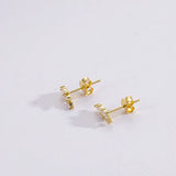 925 Sterling Silver Oval Zircon CZ Stud Earring Piercing Clips