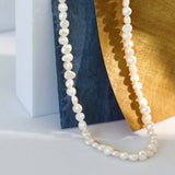 925 Silver Pearl Charm Choker Necklace Long Chain Women Jewelry