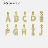 925 Silver Letter A-Z Pendant Charm Beads for Necklace Making