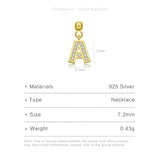 925 Silver Letter A-Z Pendant Charm Beads for Necklace Making