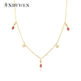 925 Silver Pink Zircon Rose Charm Choker Necklace Wedding Jewelry