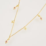 925 Silver Pink Zircon Rose Charm Choker Necklace Wedding Jewelry