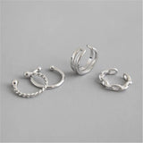 925 Silver Plain Ear Cuffs Punk Earring Clips Party Jewelry