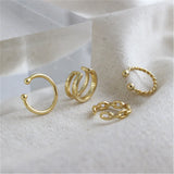 925 Silver Plain Ear Cuffs Punk Earring Clips Party Jewelry