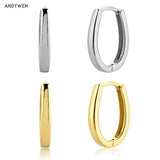 925 Silver Ovals Hoops Circle Piercing Party Jewelry
