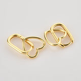 925 Silver Square Heart Hoops Drop Earrings Women Jewelry