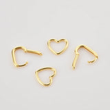 925 Silver Square Heart Hoops Drop Earrings Women Jewelry