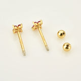 925 Silver Rainbow Zircon Stud Earrings Piercing
