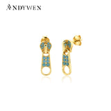 925 Silver Rainbow Zircon CZ Drop Earrings Women Wedding Jewels