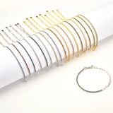 925 Silver Rainbow Zircon Chain Bracelet Rock Punk Colorful CZ Gift
