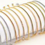 925 Silver Rainbow Zircon Chain Bracelet Rock Punk Colorful CZ Gift