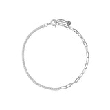 925 Silver Rainbow Zircon Chain Bracelet Rock Punk Colorful CZ Gift