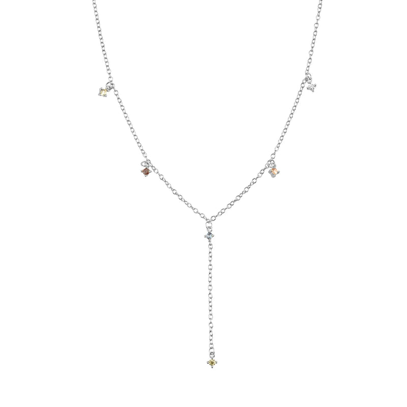925 Silver Sage Fox Zircon CZ Chain Choker Necklace Wedding Jewelry