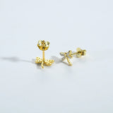 925 Silver Butterfly Stud Earring Dragonfly Piercing Bees Clips