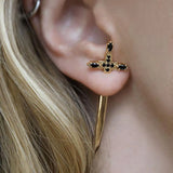 925 Silver Slay Gagger Single Long Earring Women CZ Jewelry