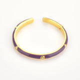 925 Silver Enamel Ring Resizable Purple Pink Women Jewelry