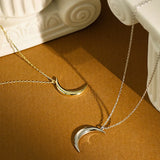 925 Silver Moon Pendant Chain Necklace Rock Punk Women