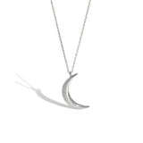 925 Silver Moon Pendant Chain Necklace Rock Punk Women