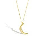 925 Silver Moon Pendant Chain Necklace Rock Punk Women