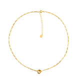 925 Sterling Silver Locker Chain Necklace Three Circle Choker