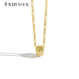 925 Sterling Silver Locker Chain Necklace Three Circle Choker